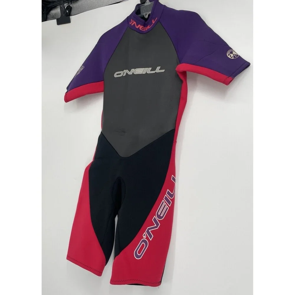 Vintage O’Neill Reactor 2/1mm Shorty Wetsuit Purple Black Adult Back Zip Surf